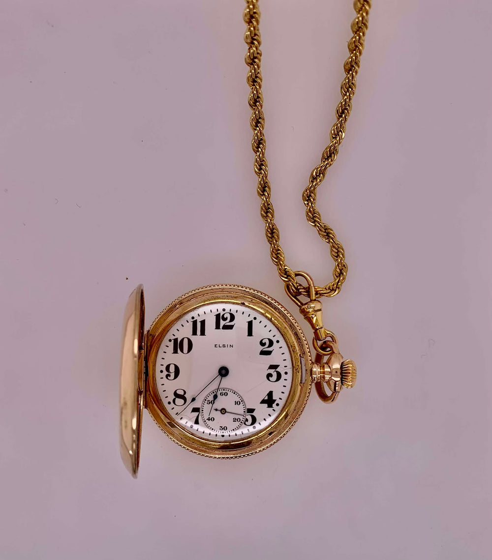 Estate Decorative Gold-Filled Pocket Watch Pendant