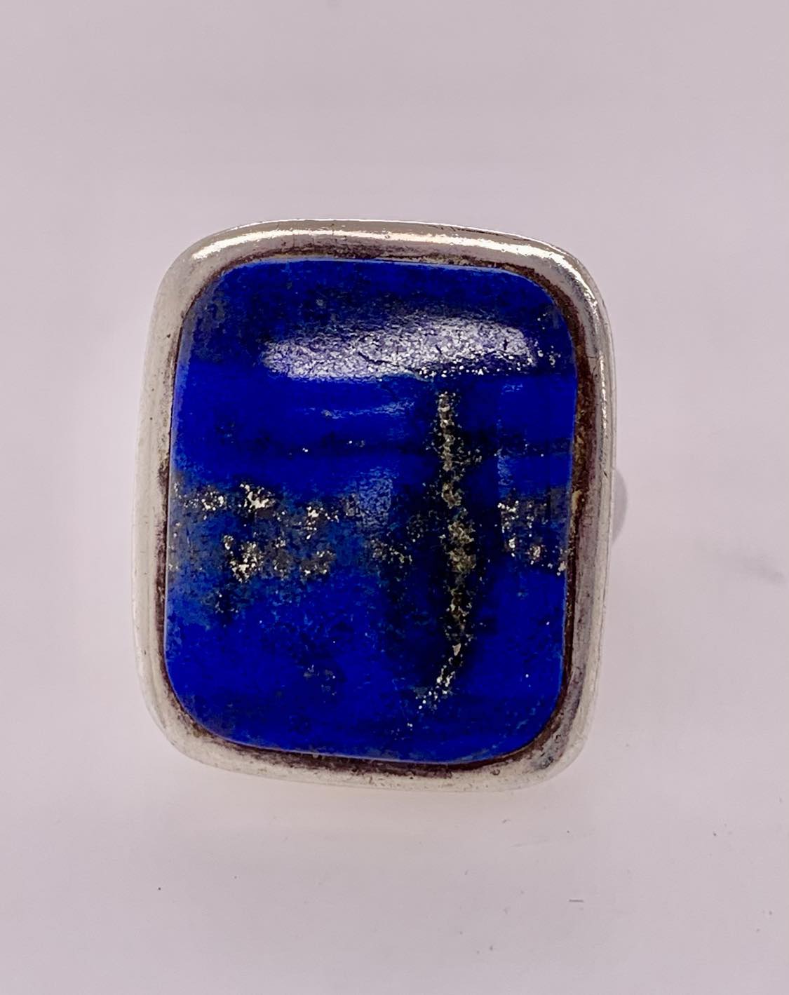 Estate Sterling Silver Synthetic Lapis Ring