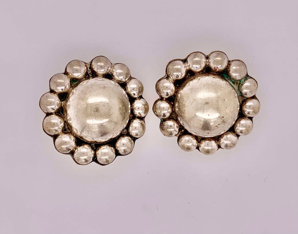 Estate Sterling Silver Clip-On Earrings