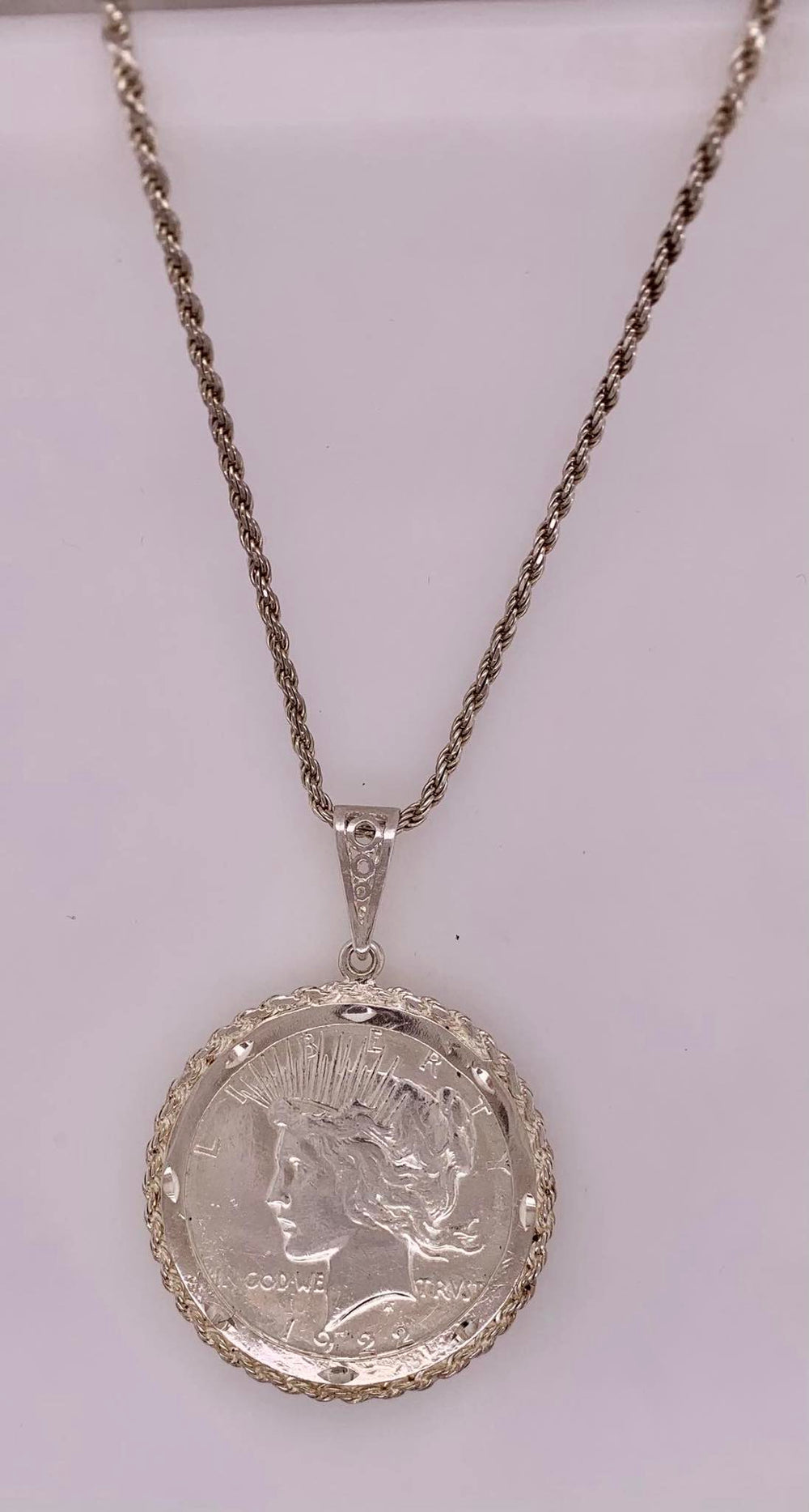 Vintage 1922 Silver Dollar Peace Pendant