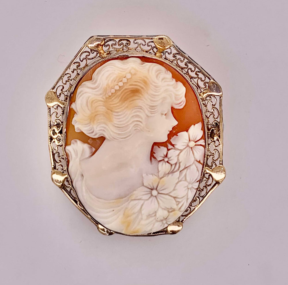 Estate Gold-Filled Cameo Brooch