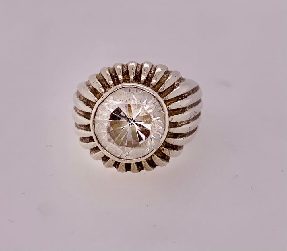 Estate Sterling Silver Cubic Zirconia Ring