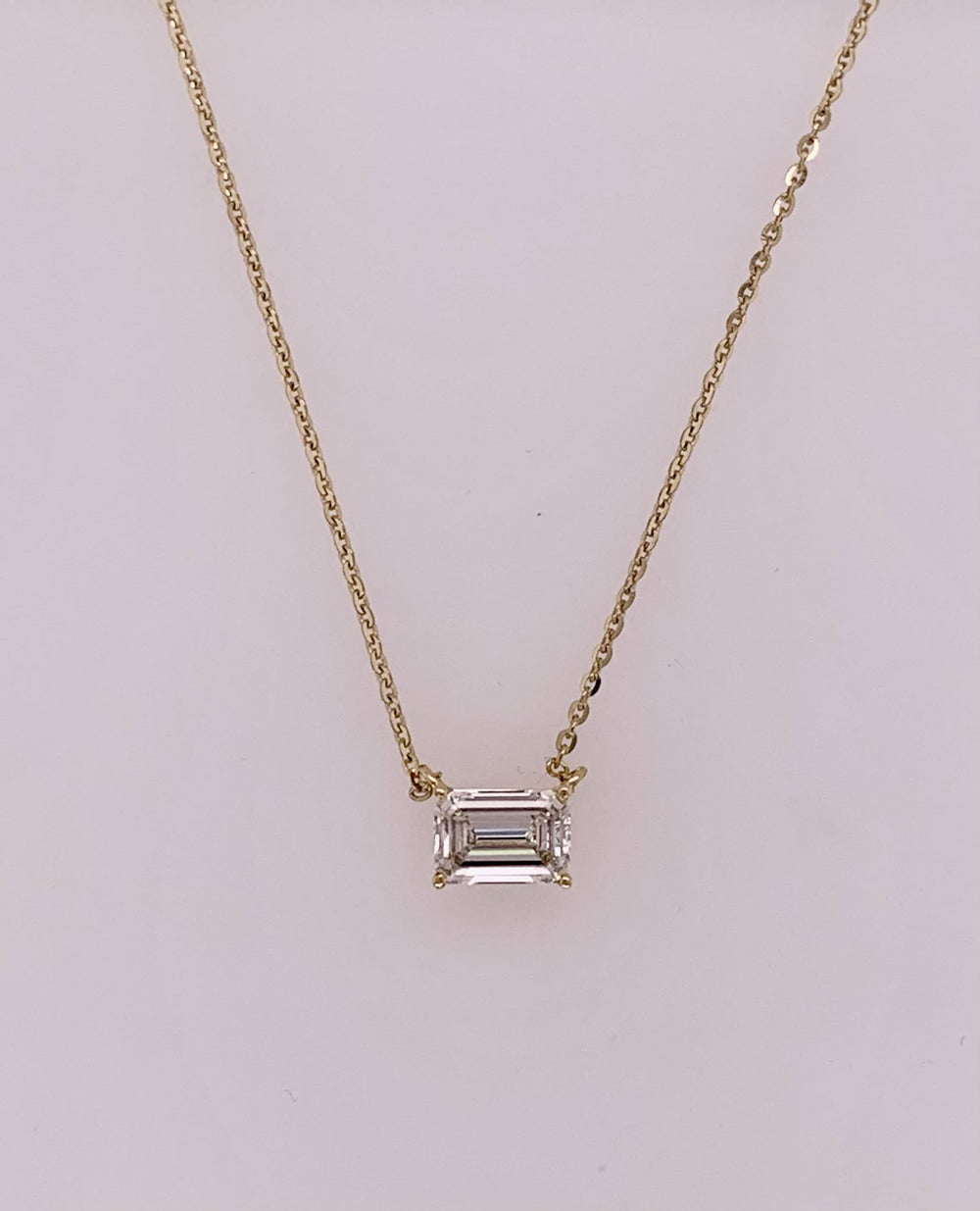 LAB Diamond Solitaire Necklace