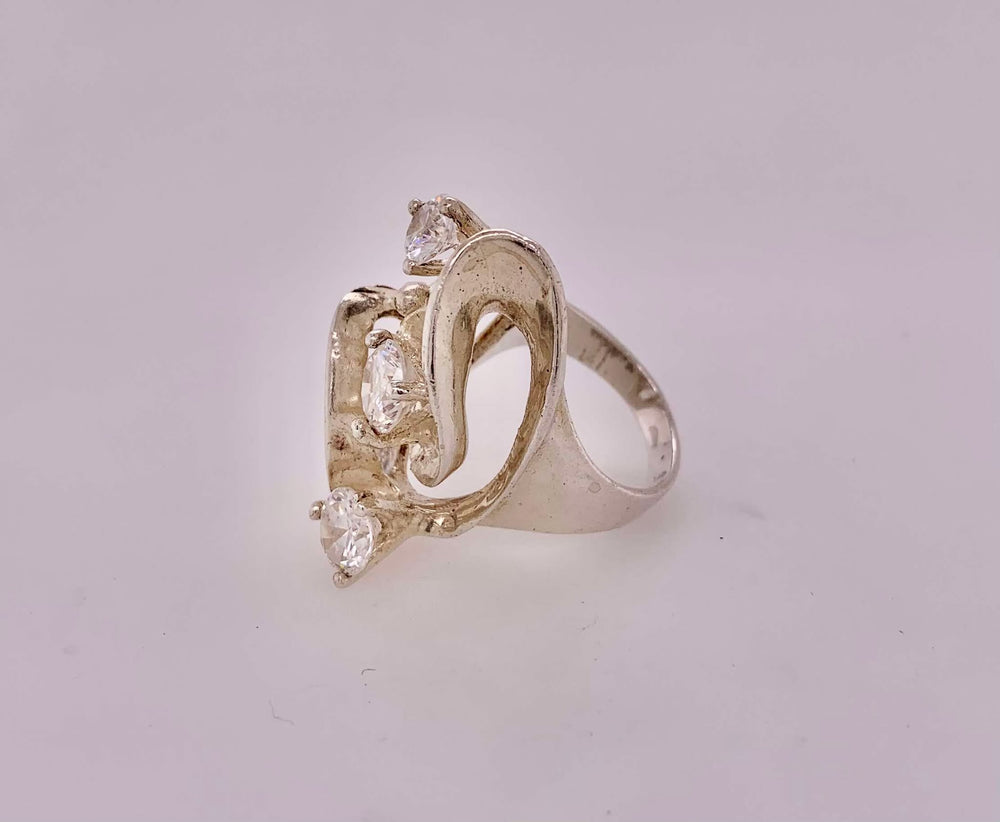 Estate Sterling Silver Cubic Zirconia Ring