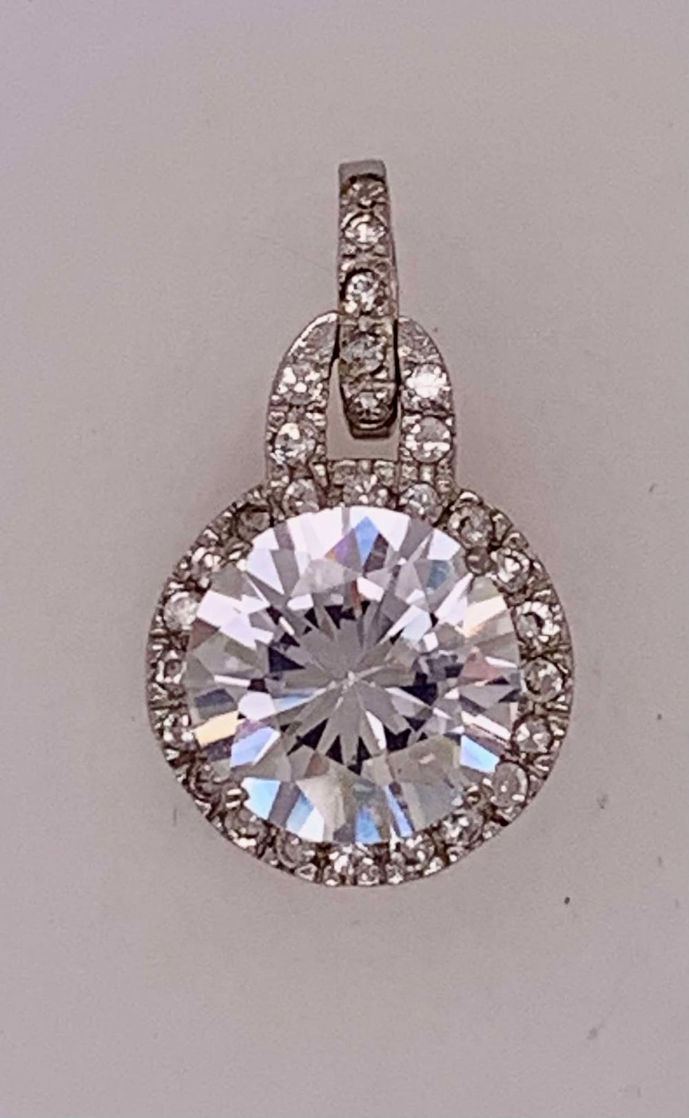 Estate Sterling Silver Cubic Zirconia Pendant