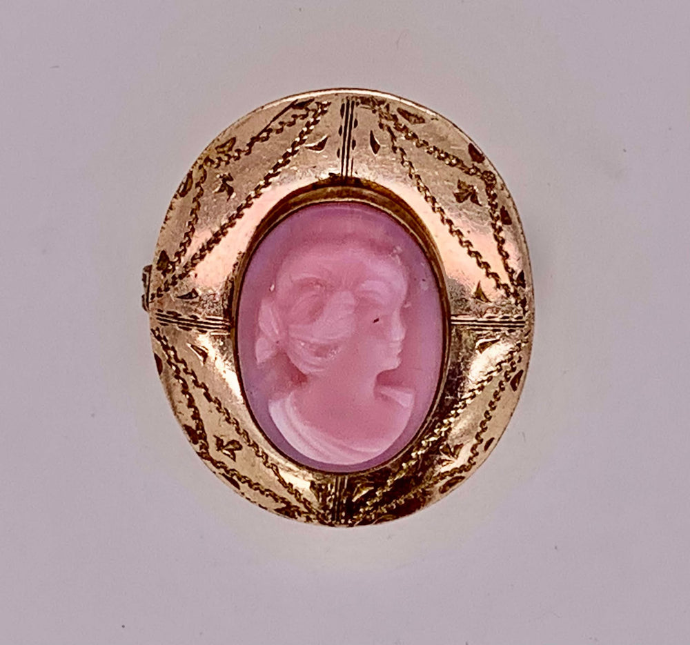 Estate Gold Filled Cameo Brooch