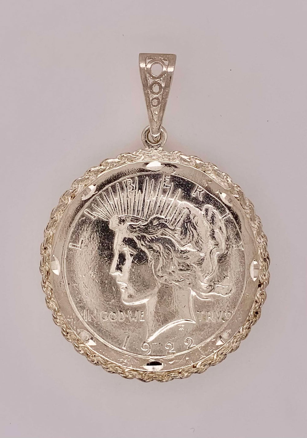Vintage 1922 Silver Dollar Peace Pendant