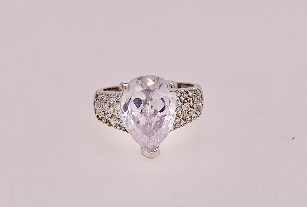 Estate Sterling Silver Cubic Zirconia Ring