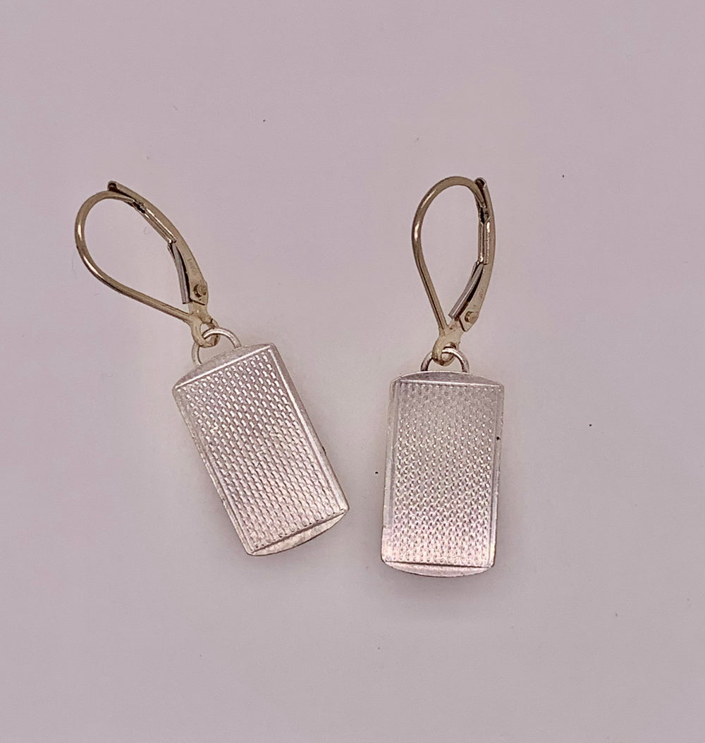 Vintage Sterling Silver Cuff Link Earrings