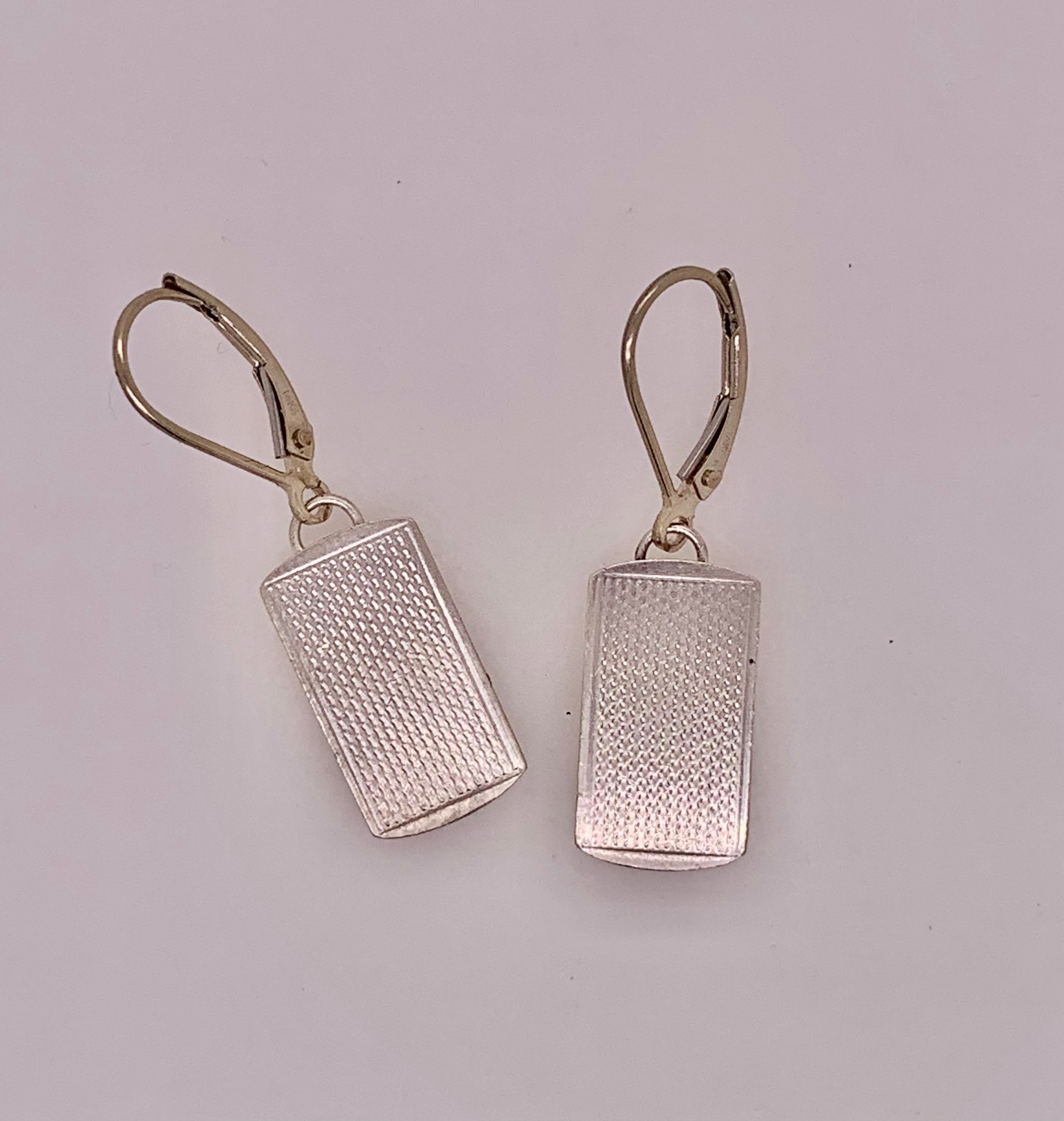 Vintage Sterling Silver Cuff Link Earrings