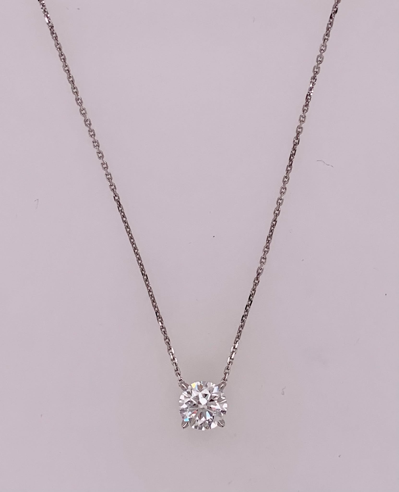 LAB Diamond Solitaire Necklace