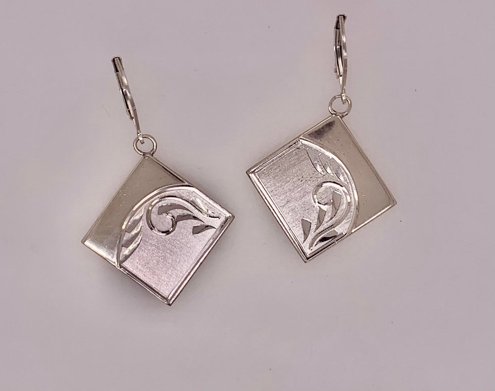 Vintage Sterling Silver Cuff Link Earrings