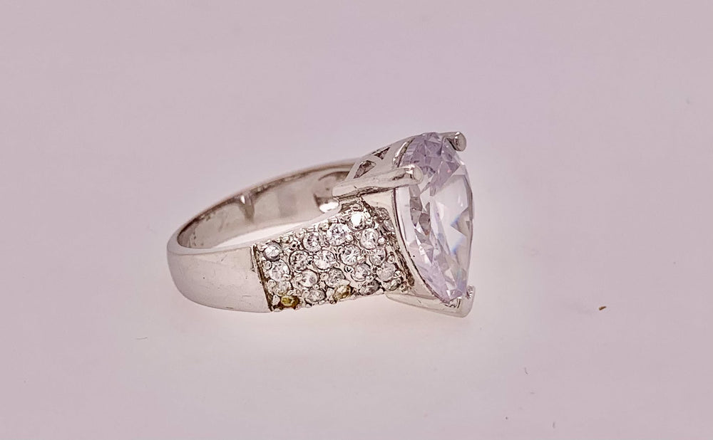Estate Sterling Silver Cubic Zirconia Ring