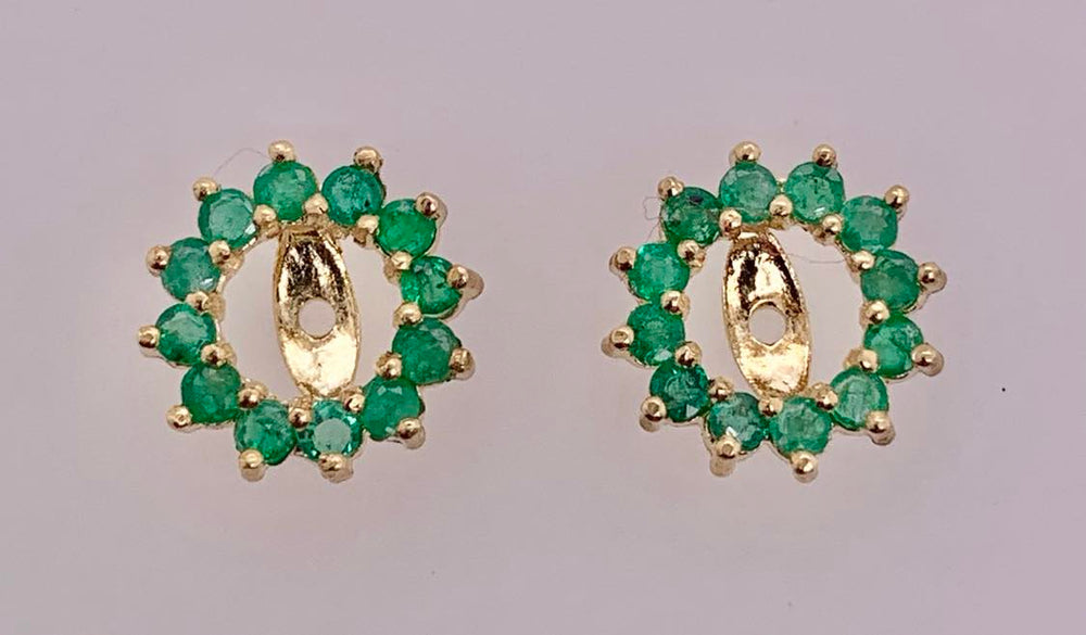 14K Emerald Earrings Jackets