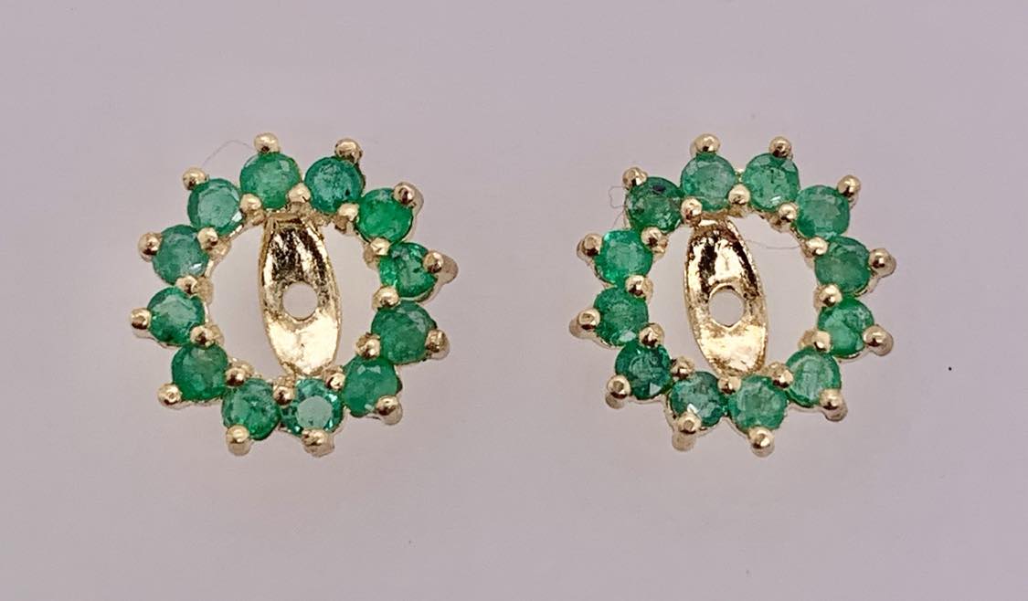 14K Emerald Earrings Jackets
