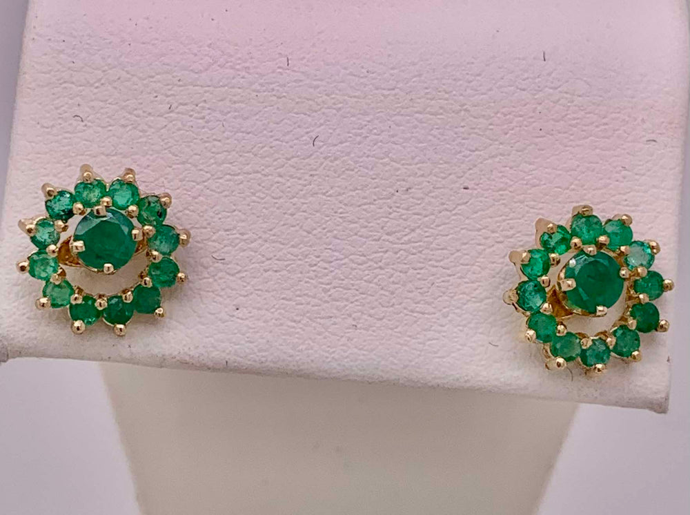 14K Emerald Earrings Jackets