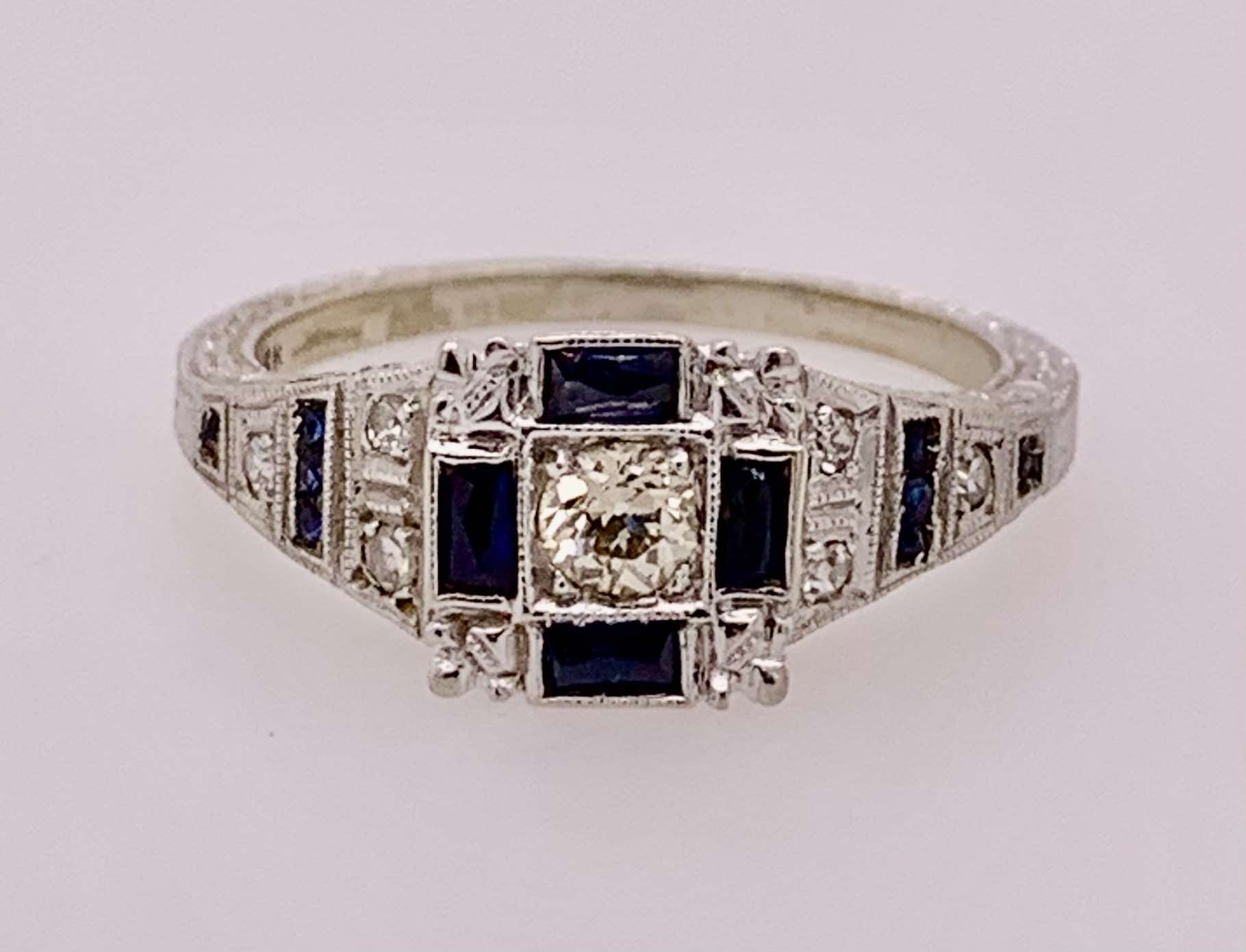 Estate Sapphire and Diamond Ring