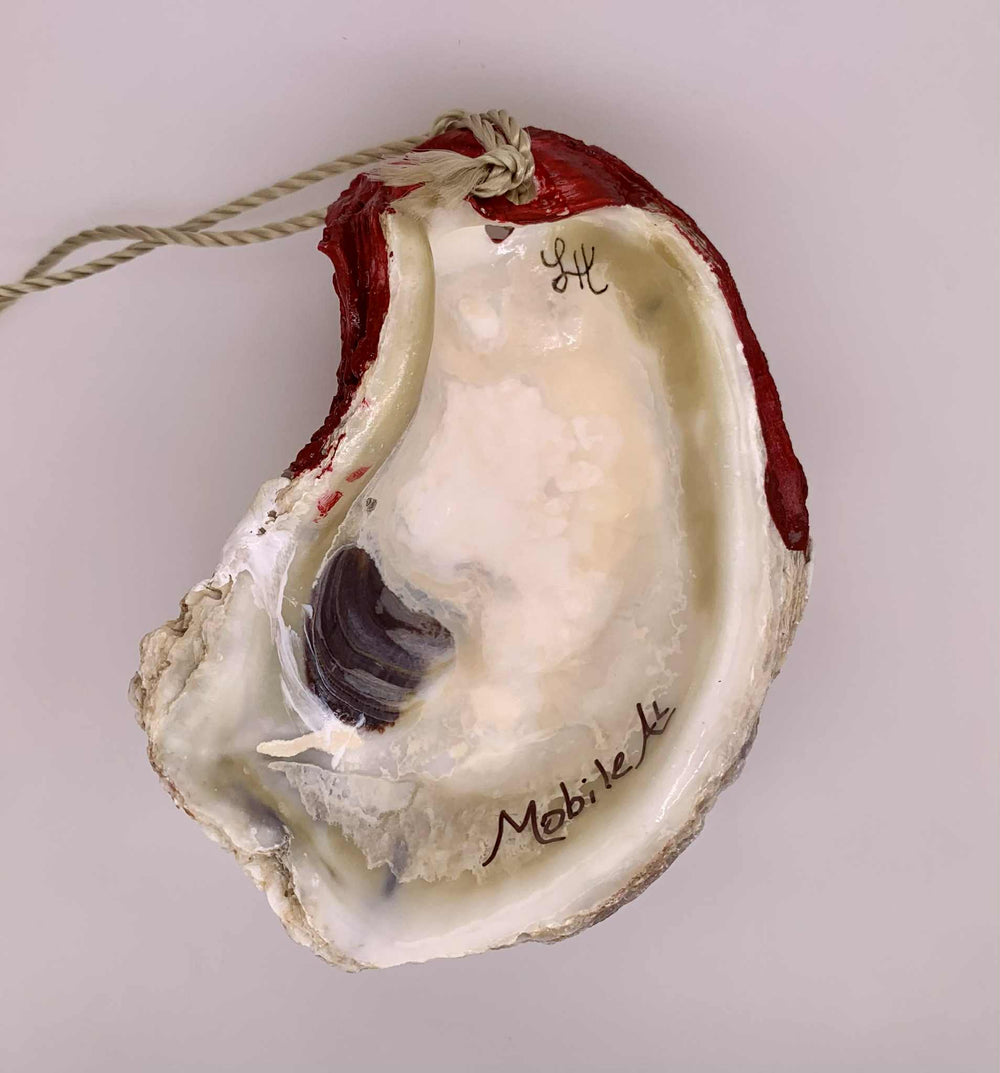 Custom Designed Oyster Shell Christmas Ornament