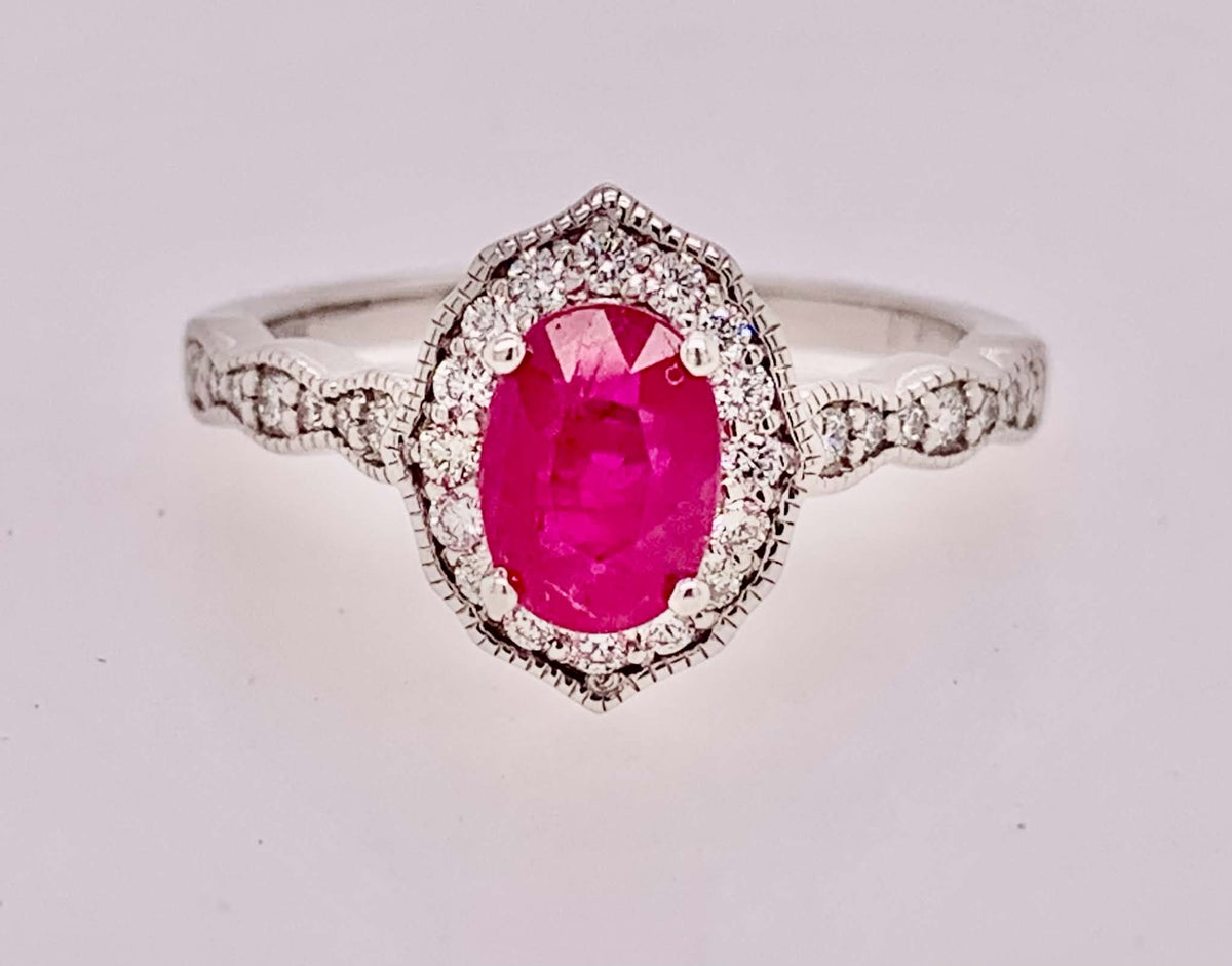 14K Ruby & Diamond Ring