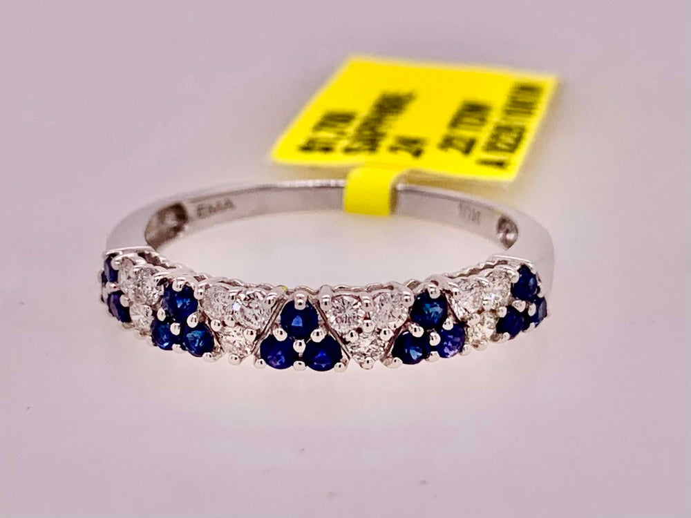 10K Sapphire & Diamond Band