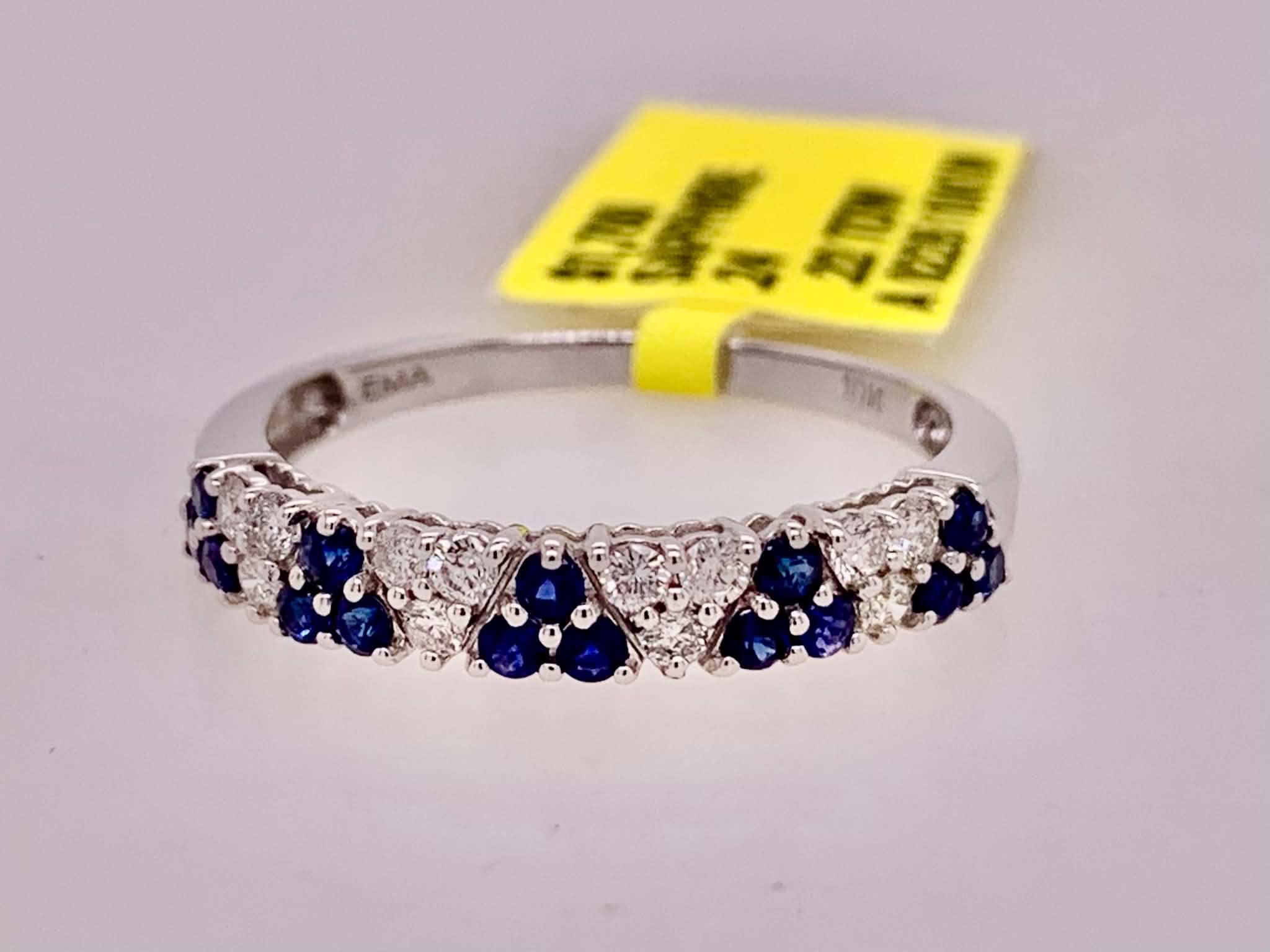 10K Sapphire & Diamond Band