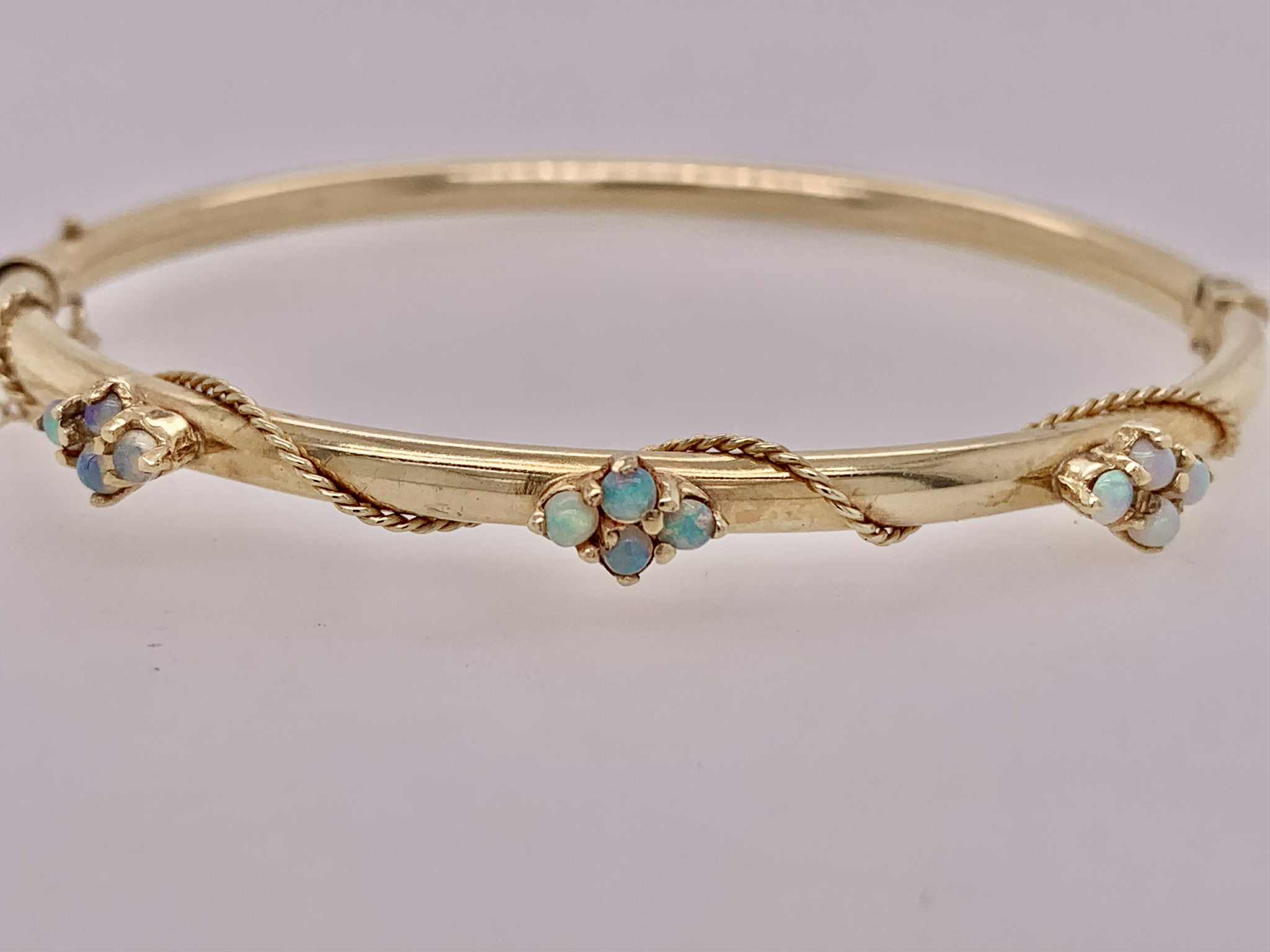 14K Estate Opal Bangle Bracelet