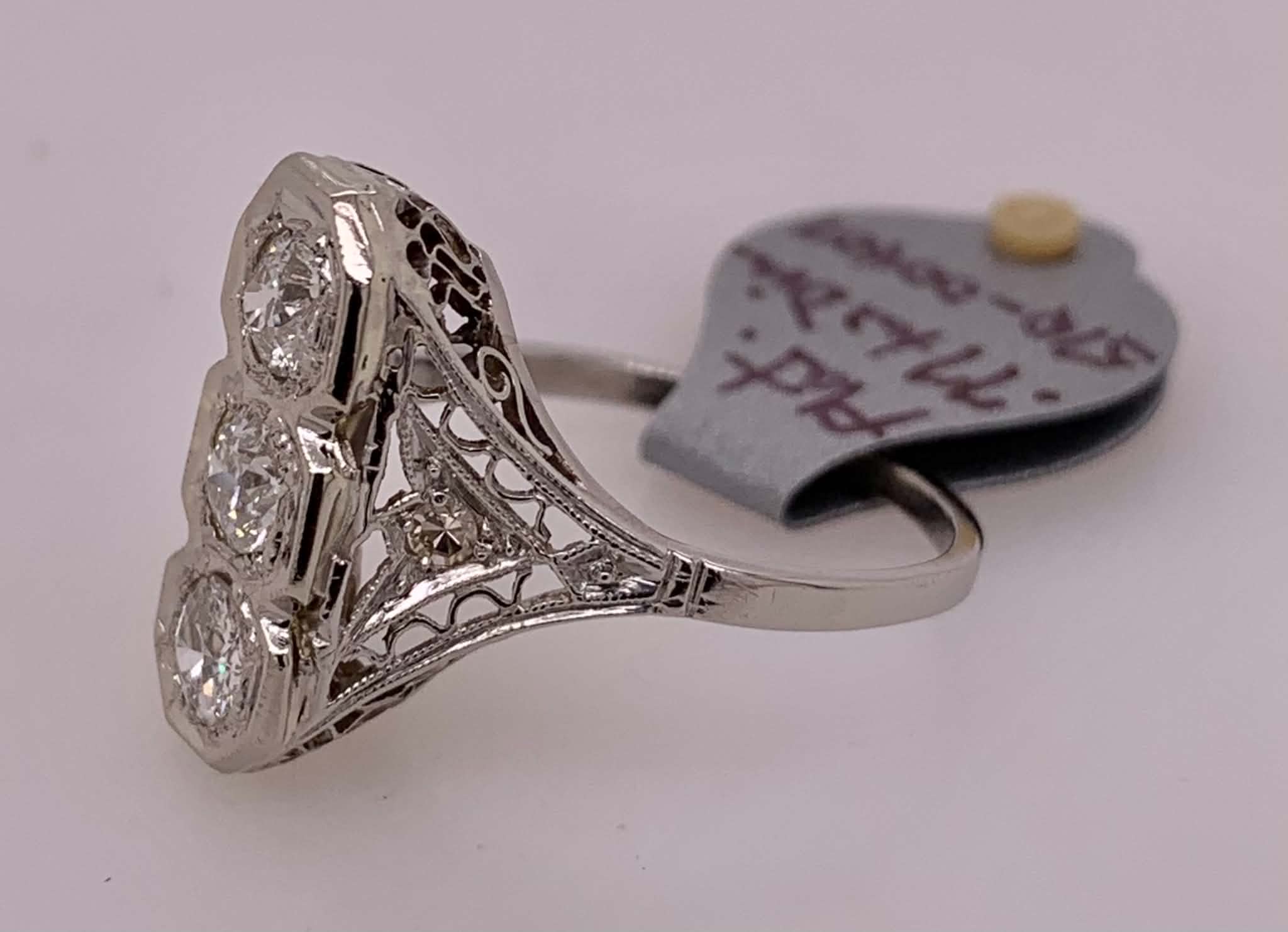 Estate Platinum Art Deco Diamond Ring
