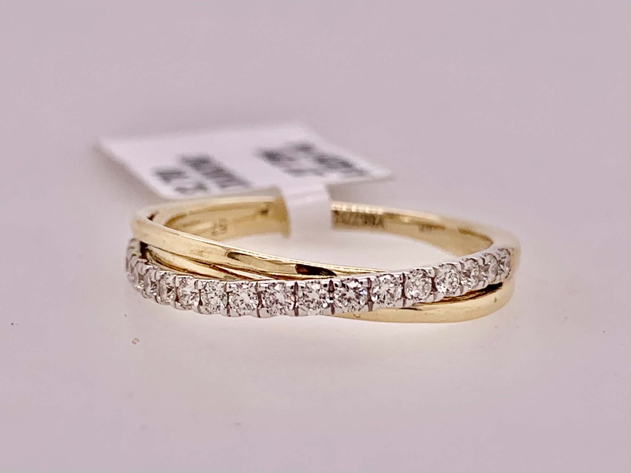 14K Swirl Diamond Band