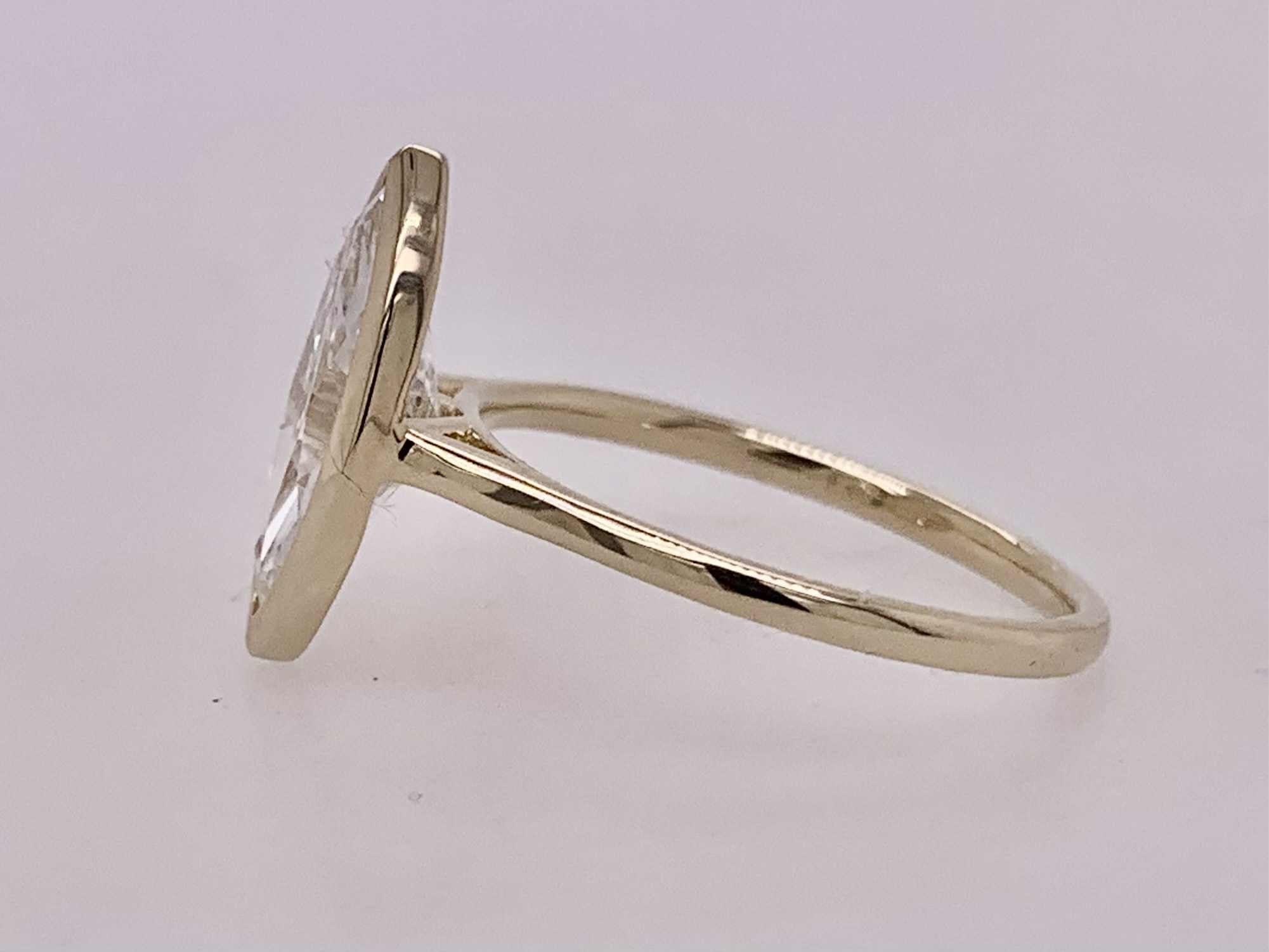14K Marquise LAB Diamond Solitaire Ring