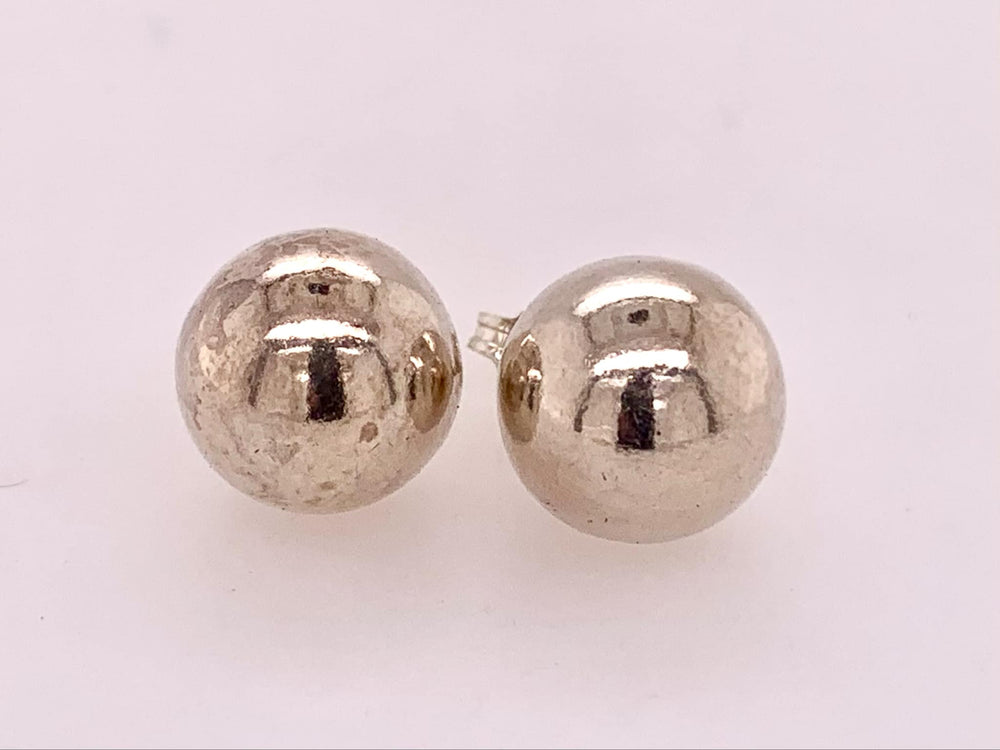 Estate Sterling Silver Bead Post Earrings