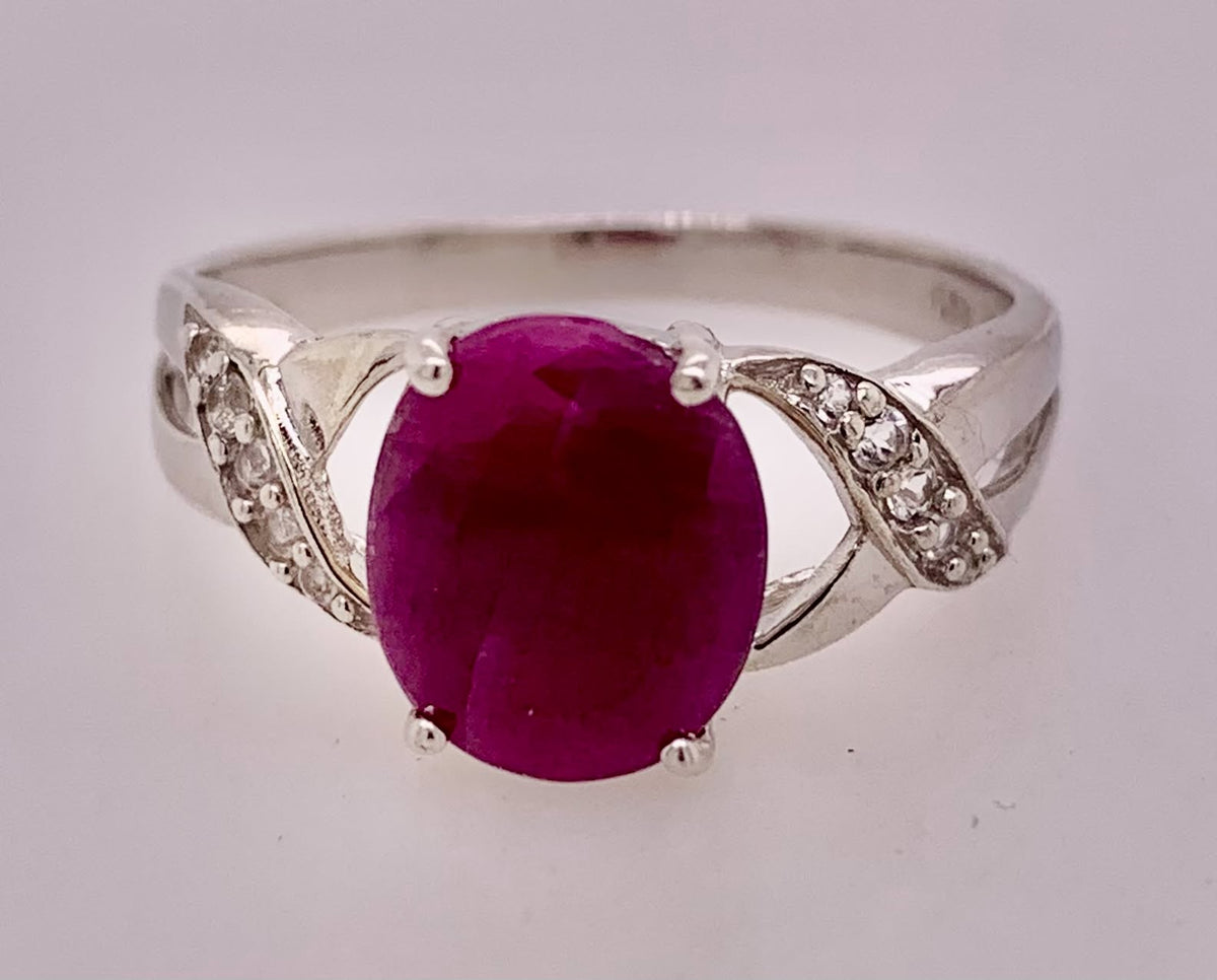 Sterling Silver Ruby Ring