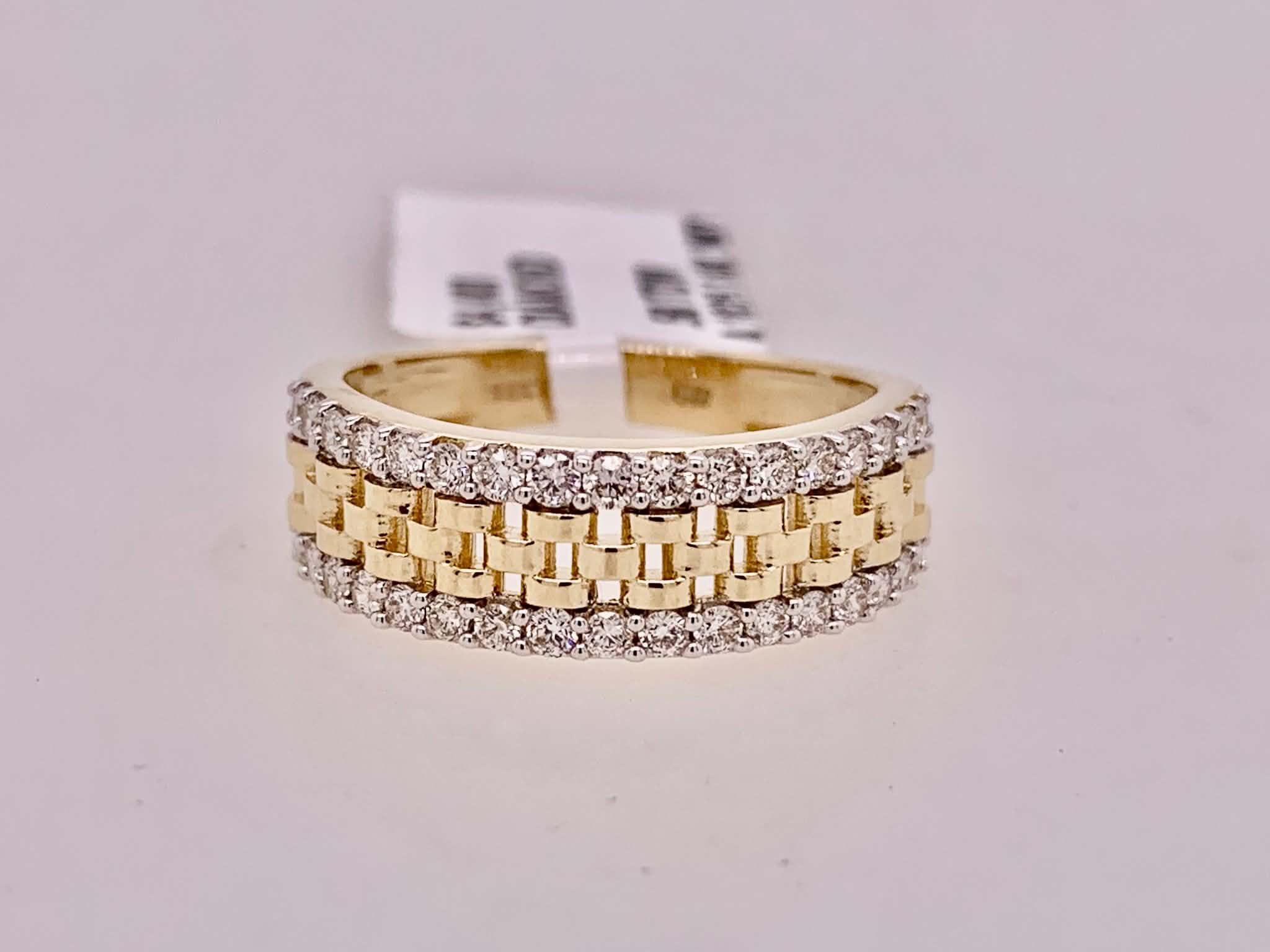 14K Woven Diamond Band