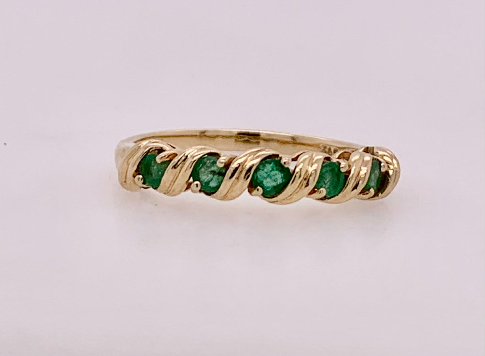 Estate 14K Emerald Band