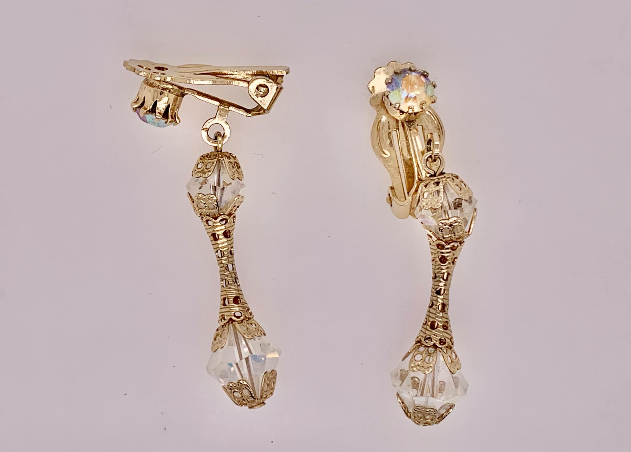 Estate Fashion Gold Tone Clip-on Earrings