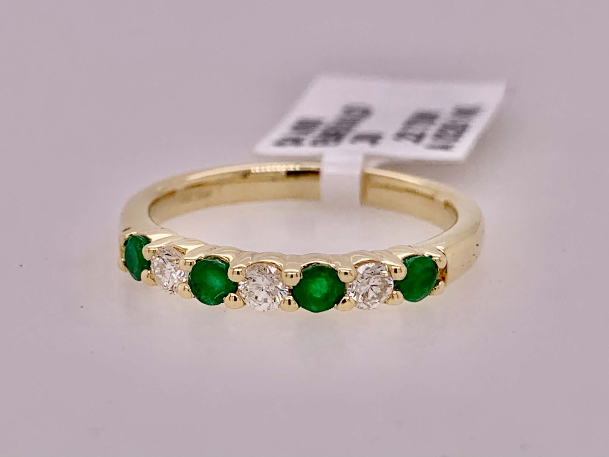 14K Emerald & Diamond Band