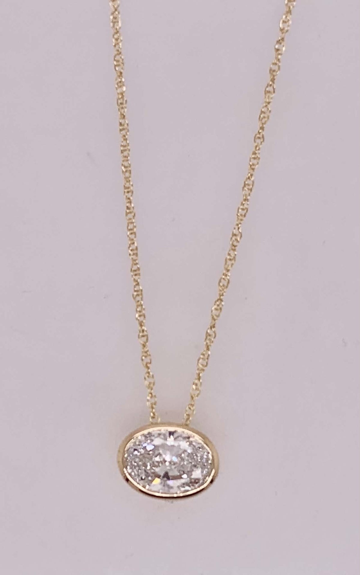 14K Lab Diamond Bezel Set Necklace