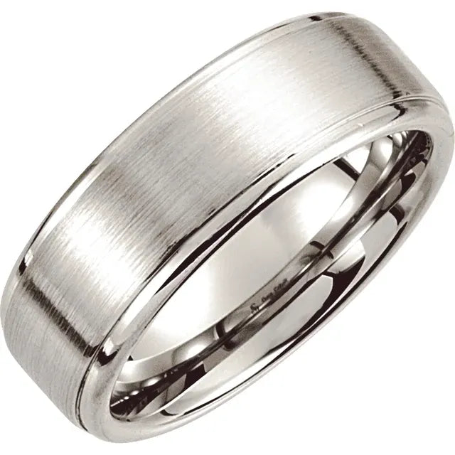 Cobalt 8 mm Grooved Rounded Edge Band