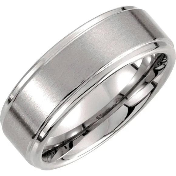 Tungsten Rounded Edge Band with Satin Finish