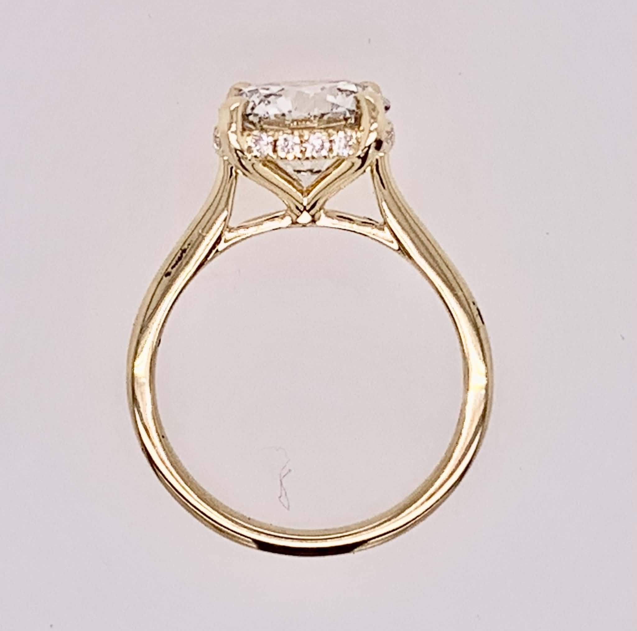 18K Solitaire LAB Diamond Ring