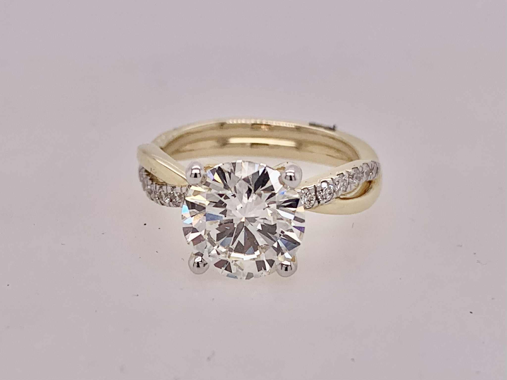 14K Solitaire LAB Diamond Ring
