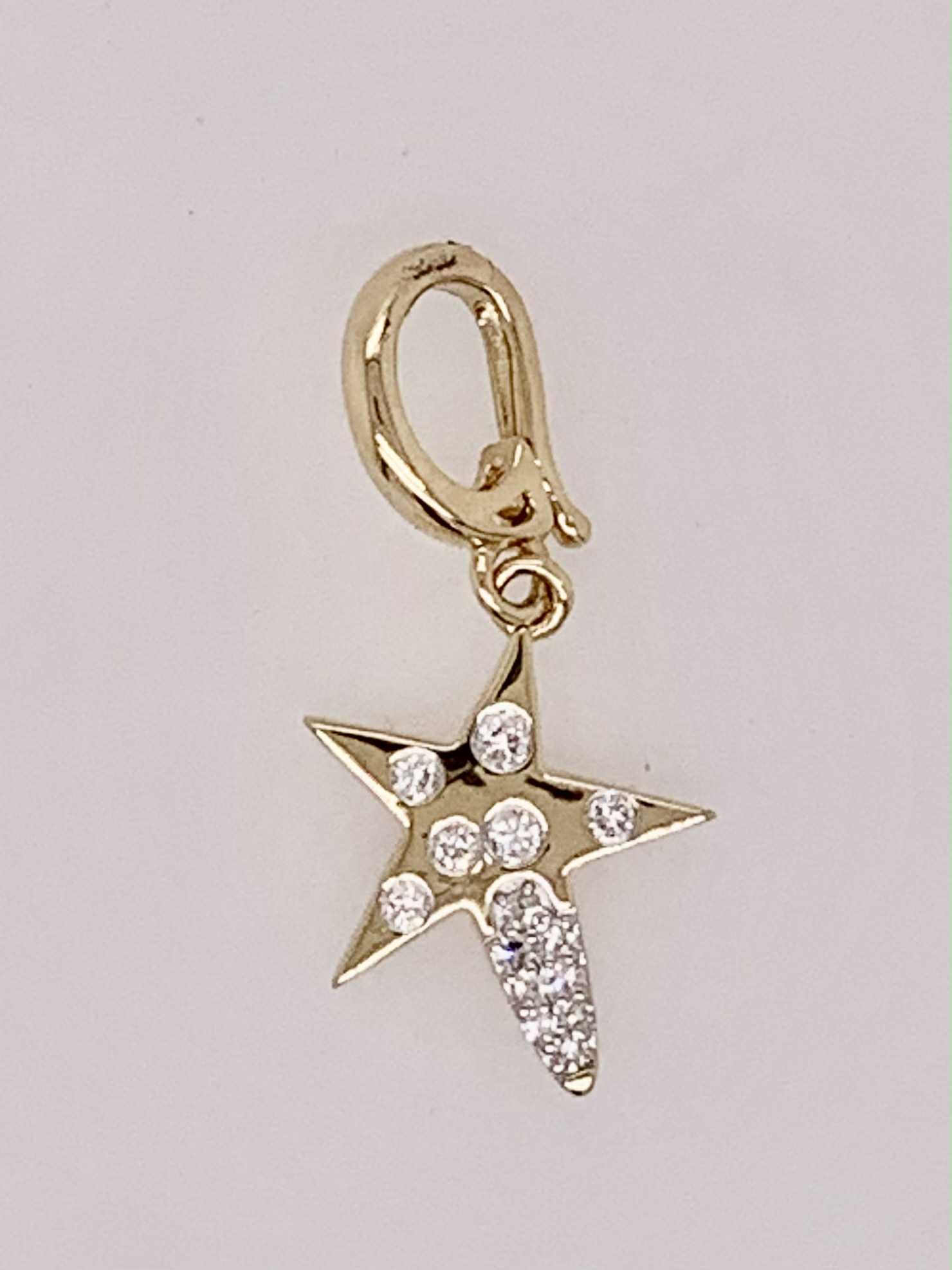 14K Diamond Star Charm