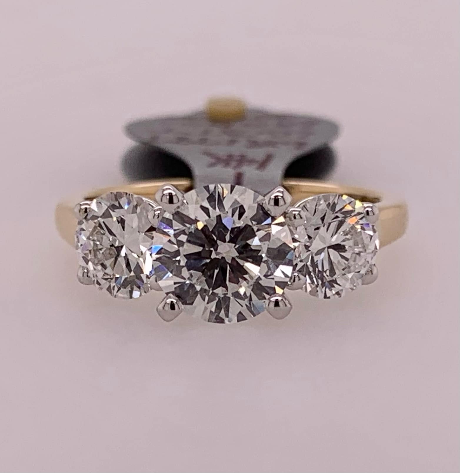 Three Stone LAB Diamond Ring