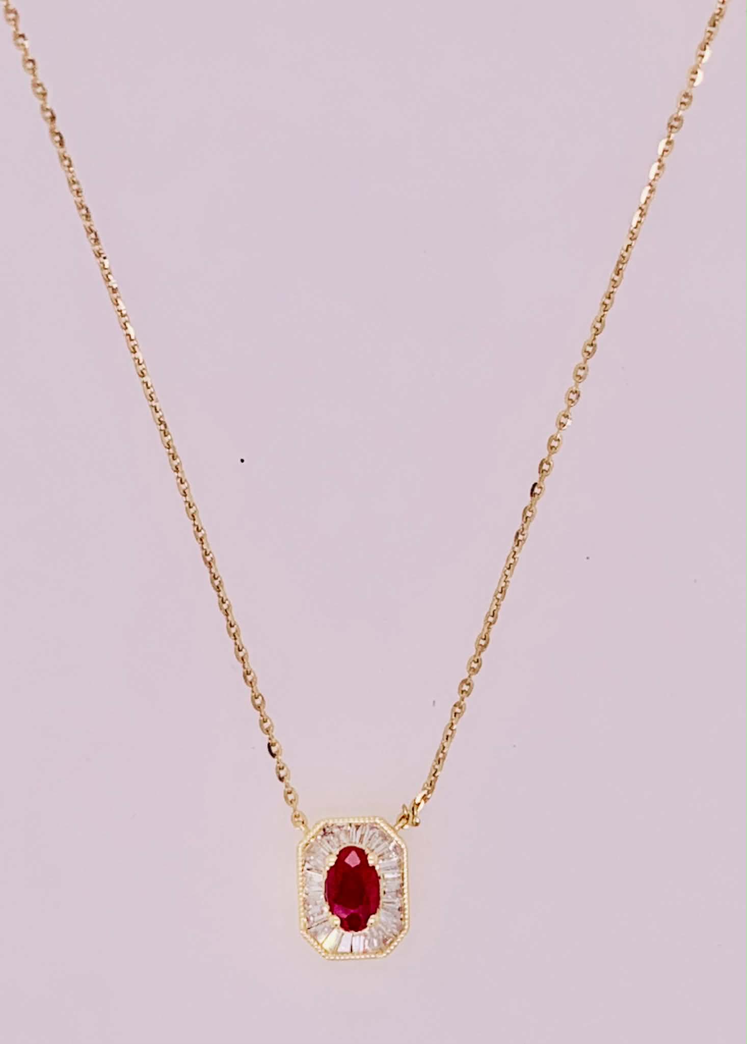 14K Ruby & Diamond Pendant