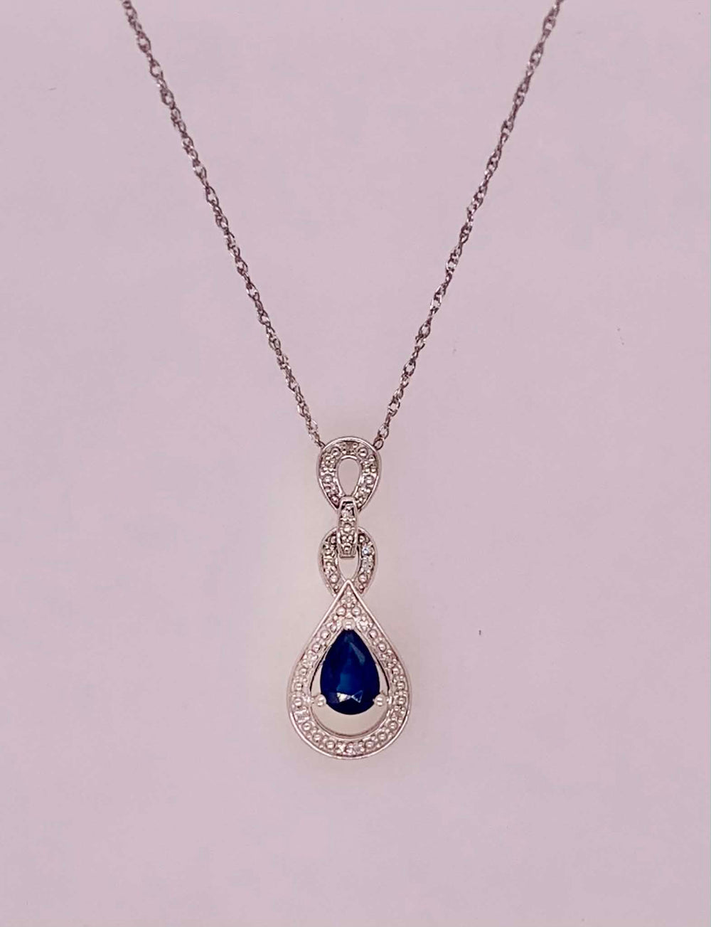 14K Sapphire & Diamond Pendant