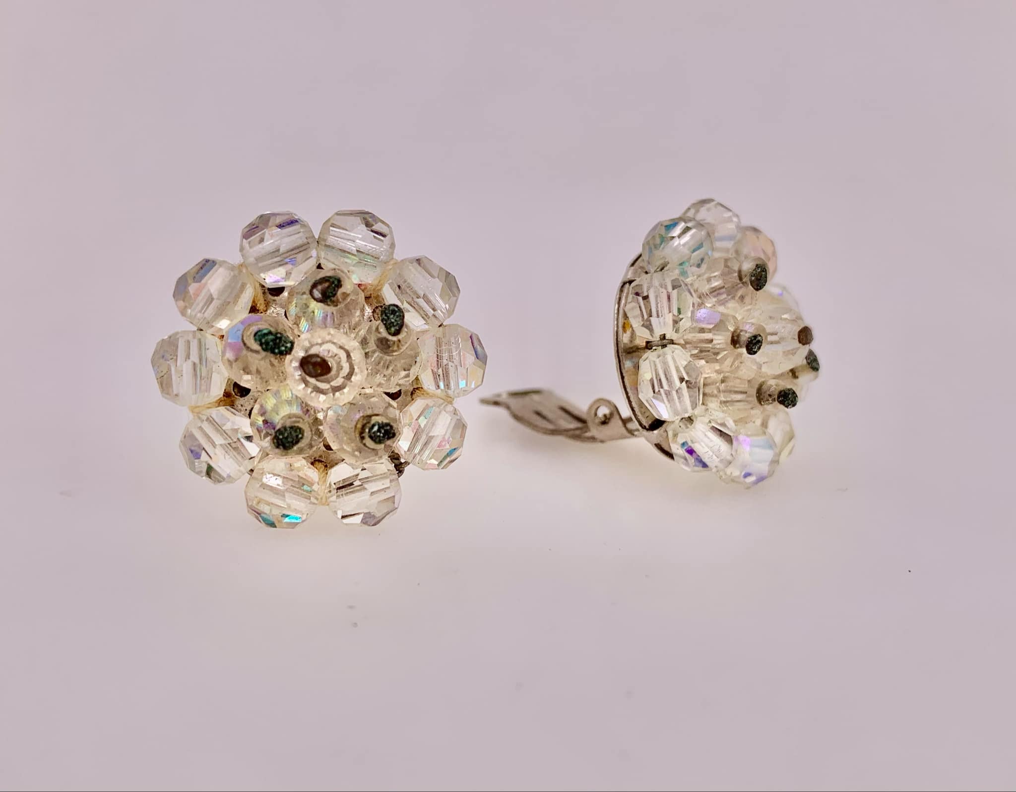 Estate Fashion Clear Stone Clip-on Earrings