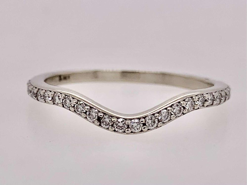 14K Curved Diamond Band