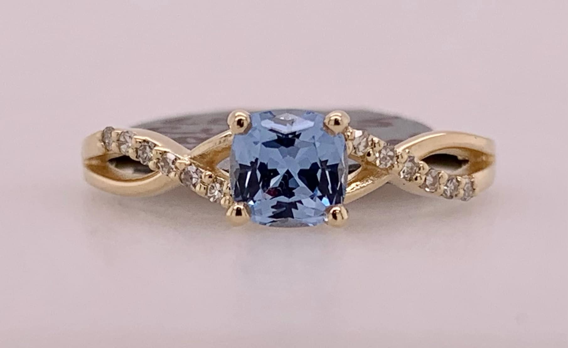 10K Diamond Birthstone Ring- March