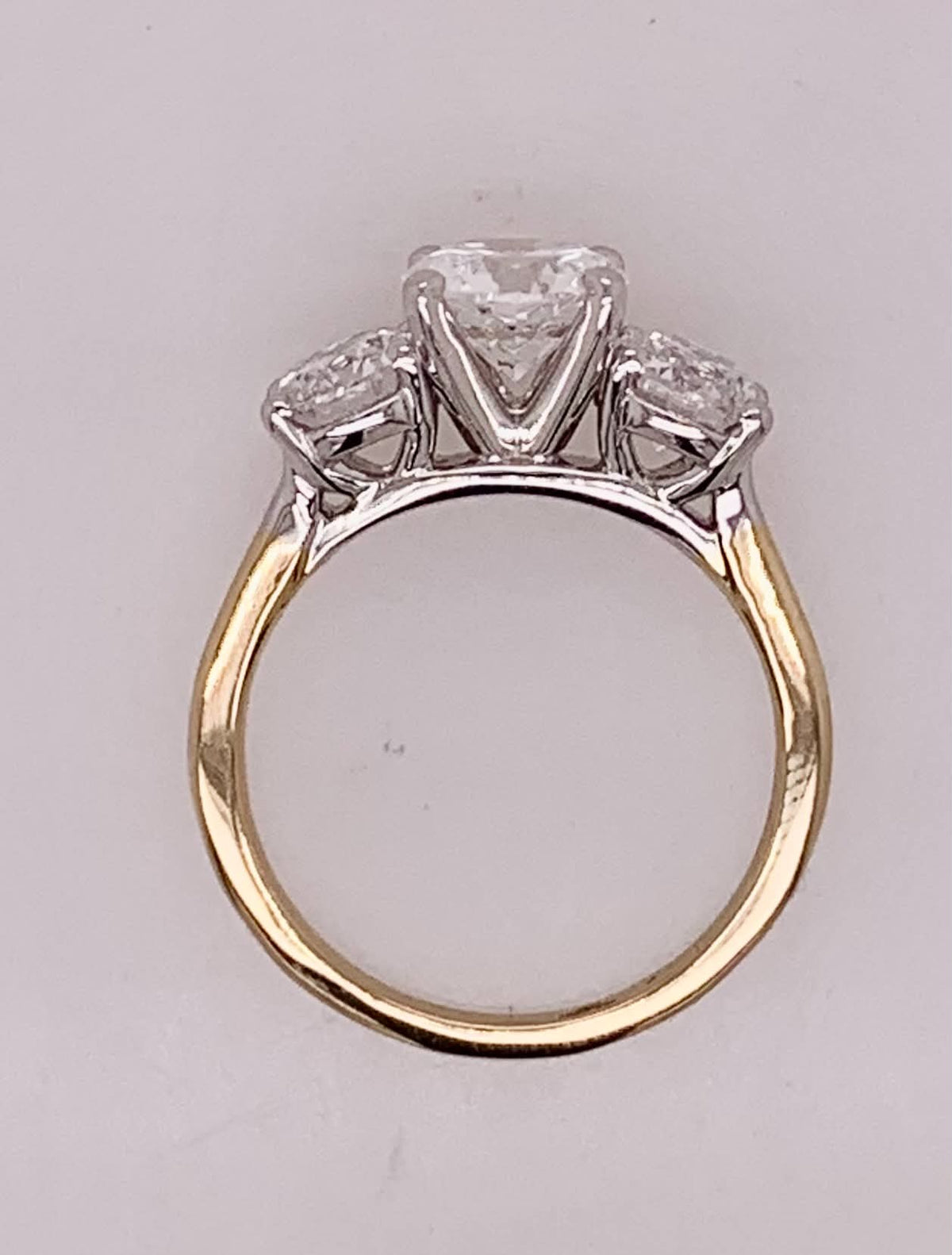 Three Stone LAB Diamond Ring