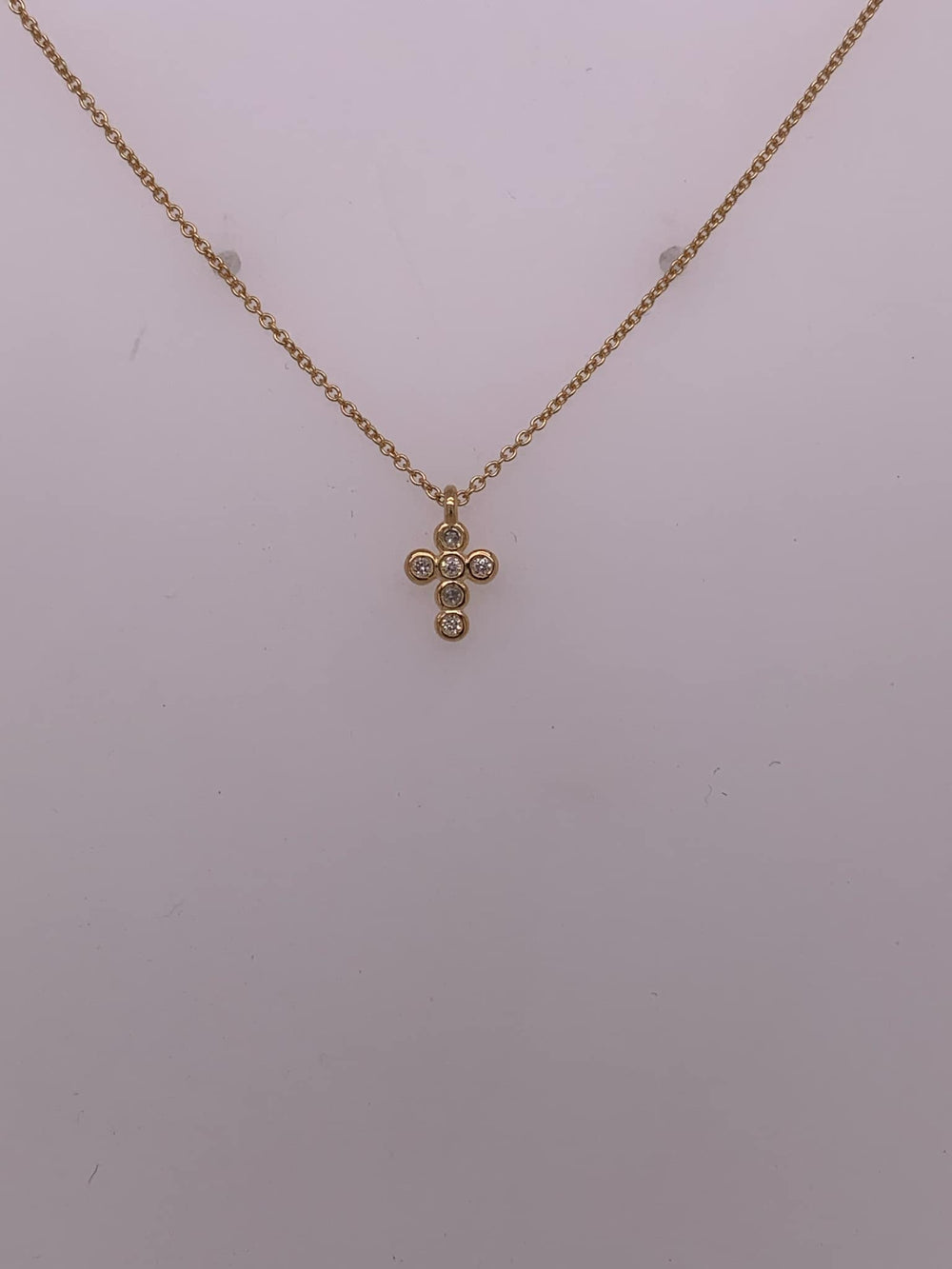 14K Petite Diamond Cross Necklace
