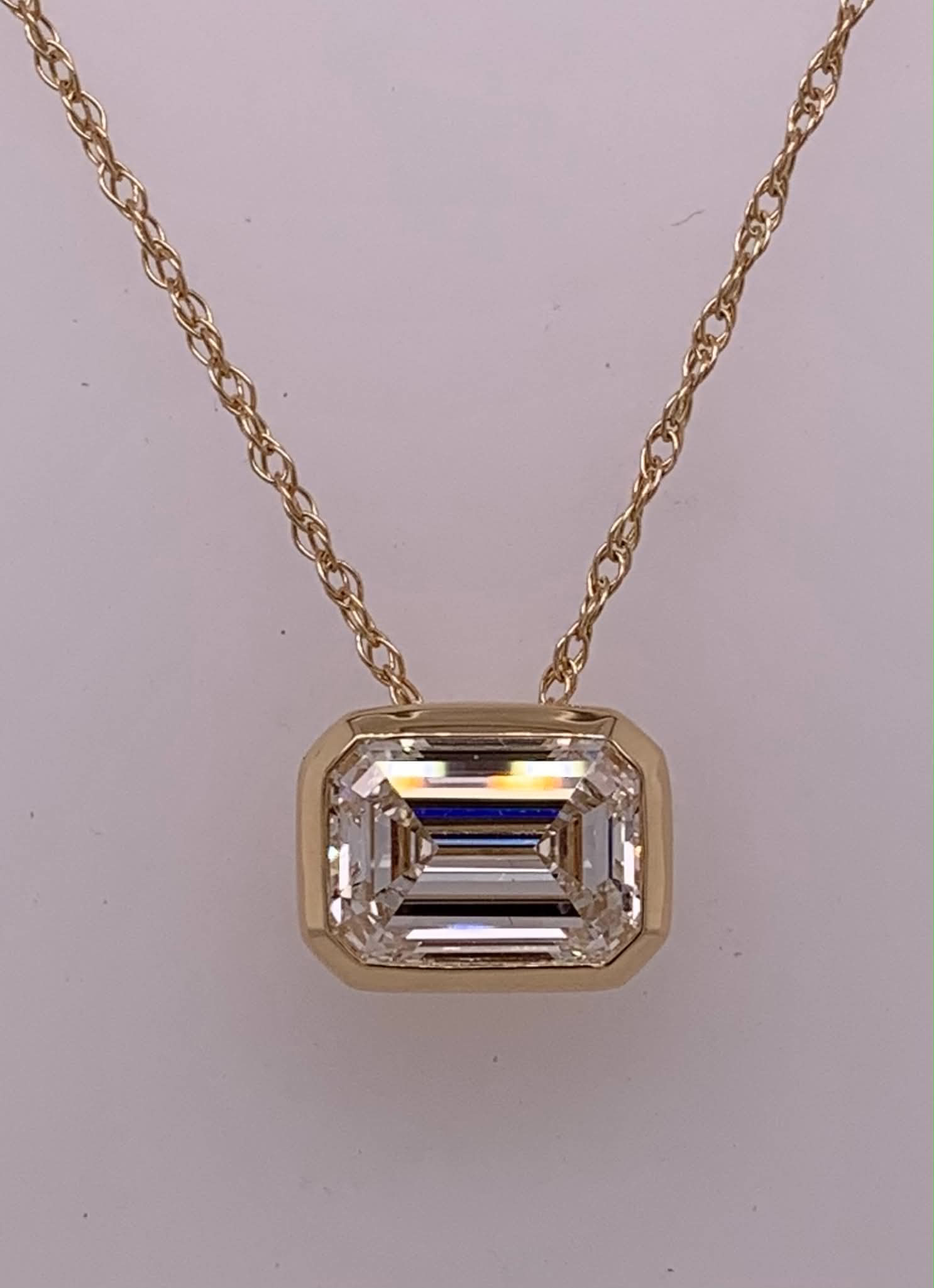 LAB Diamond Solitaire Necklace